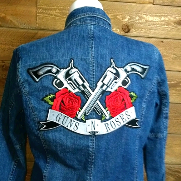 Guns and Roses Customized Jean Jacket Size XXL - Picture 4 of 15